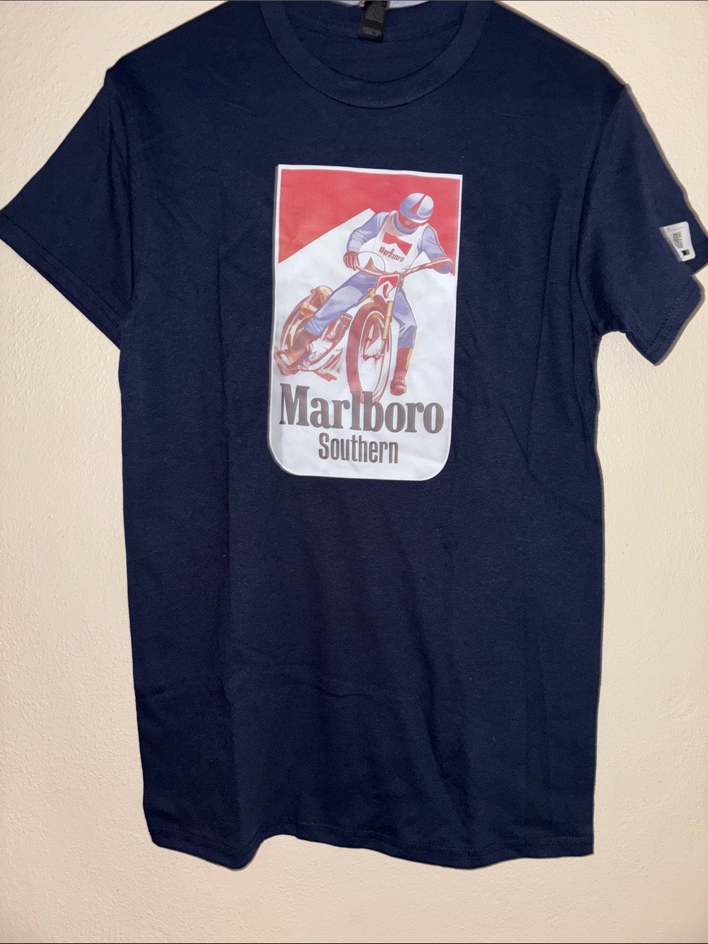 Marlboro Navy Short-Sleeve Graphic Tee Vintage Style